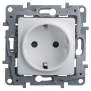 Розетка 1-м СП Etika 16А IP31 250В 2P+E с заземл. защ. шторки немецк. стандарт винтов. клеммы механизм бел. IEK 672222